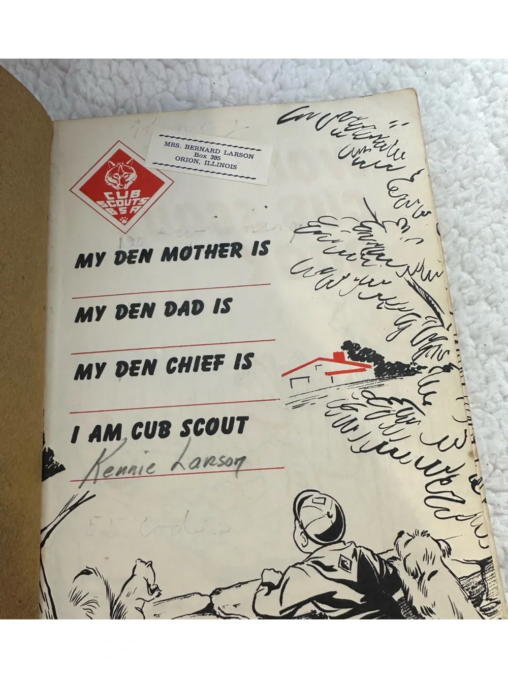 Vintage Wolf Cub Scout Book - Blue and Yellow Cover